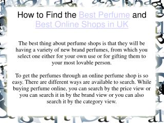 How to Find the Best Perfume and Best Online Shops