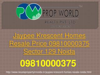 Jaypee Krescent Homes Resale Price 9810000375 Sector 129 Noi