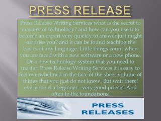 Method of Writing an Effective Press Release