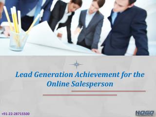 Lead Generation Achievement for the Online Salesperson