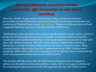 Gluu and Shibboleth Consortium finalize partnership; offer U