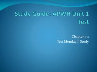 Study Guide: APWH Unit 1 Test