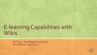 E-learning Capabilities with Wikis