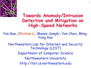 Towards Anomaly/Intrusion Detection and Mitigation on High-Speed Networks
