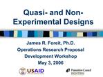 Quasi- and Non-Experimental Designs