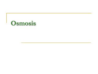 Osmosis