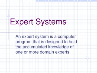 Expert Systems