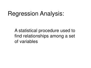 Regression Analysis: