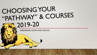 Choosing your “pathway” &amp; courses for 2019-20