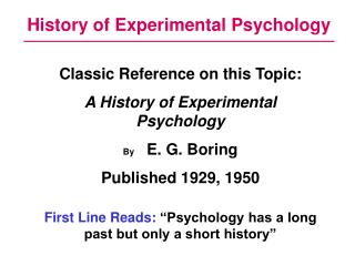 what is experimental history