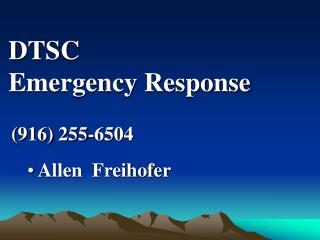 DTSC Emergency Response