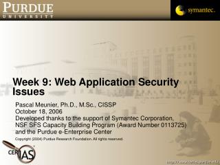 Week 9: Web Application Security Issues