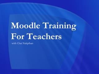 Moodle Training For Teachers