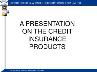 A PRESENTATION ON THE CREDIT INSURANCE PRODUCTS