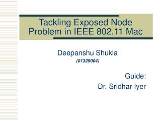 Tackling Exposed Node Problem in IEEE 802.11 Mac