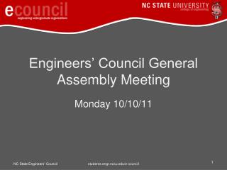 Engineers’ Council General Assembly Meeting