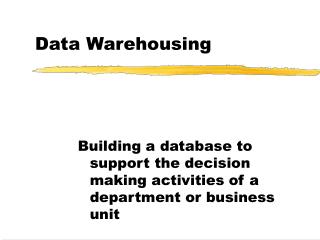 Data Warehousing