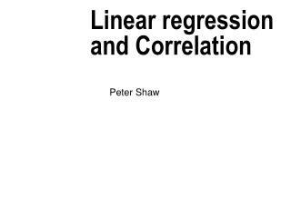Linear regression and Correlation