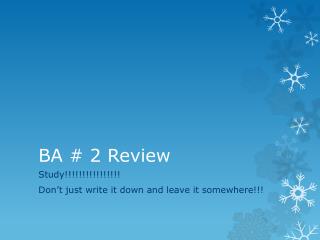 BA # 2 Review