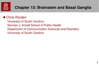 Chapter 13: Brainstem and Basal Ganglia