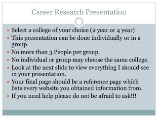 Career Research Presentation
