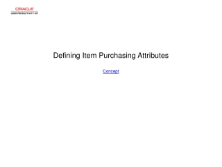 Defining Item Purchasing Attributes Concept