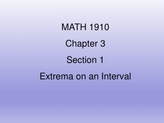 MATH 1910 Chapter 3 Section 1 Extrema on an Interval