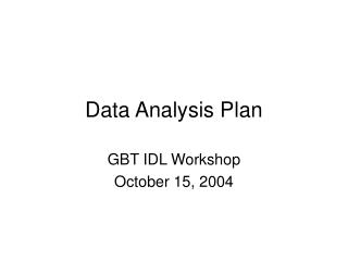Data Analysis Plan