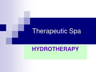 Therapeutic Spa