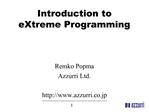 Introduction to eXtreme Programming