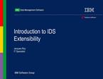 Introduction to IDS Extensibility