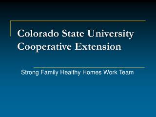 Colorado State University Cooperative Extension