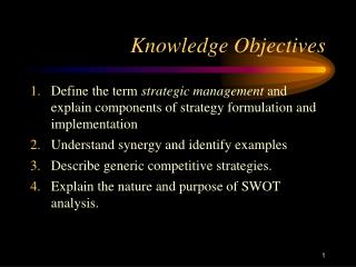 Knowledge Objectives