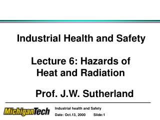 Industrial Health and Safety