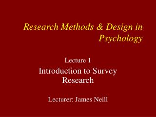 Research Methods & Design in Psychology