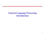 Natural Language Processing Introduction