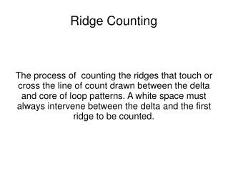 Ridge Counting