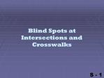 Blind Spots at Intersections and Crosswalks