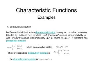 Characteristic Functions
