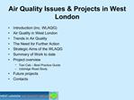 Air Quality Issues Projects in West London