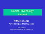 Social Psychology Lecture 9