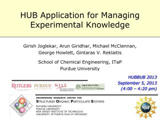 HUB Application for Managing Experimental Knowledge