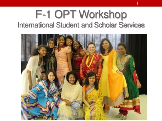 F-1 OPT Workshop International Student and Scholar Services