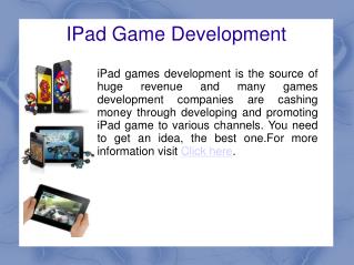 iPad game development