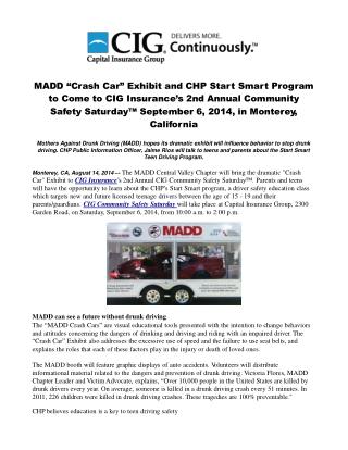 MADD “Crash Car” Exhibit and CHP Start Smart Program