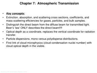 Chapter 7: Atmospheric Transmission