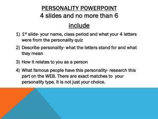 Personality PowerPoint