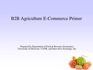 B2B Agriculture E-Commerce Primer