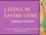 L Ecole De Savoir-vivre