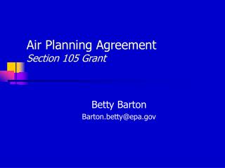 Air Planning Agreement Section 105 Grant